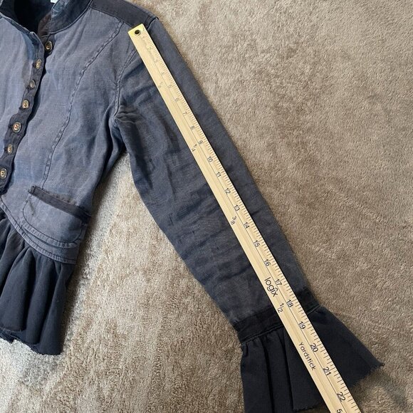 Sundance Laurel Legends Military Navy Blue Jacket 92666 Size PS Petite Small Lin - Picture 8 of 10